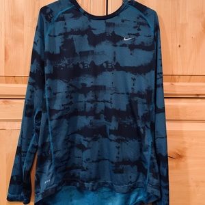 Blue camo Dri-Fit running long sleeve